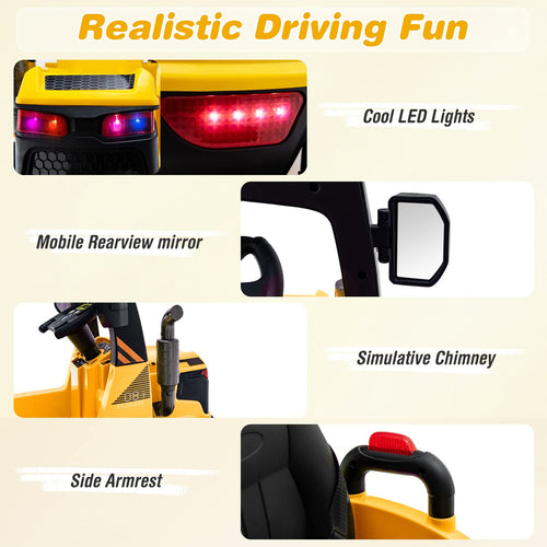 OLAKIDS Ride on Car, 12V 2 in 1 Kids Street Sweeper Truck Electric Vehicle with Remote Control