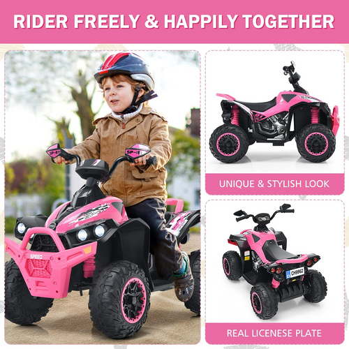 OLAKIDS Ride On ATV, 12V 4 Wheeler Battery Powered Toy Car for Toddlers OLAKIDS