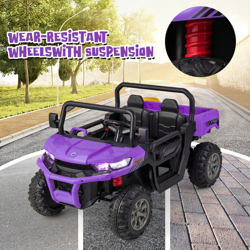 12V Electric Vehicle Dump Truck with Remote Control, Dump Bed and Extra Shovel OLAKIDS